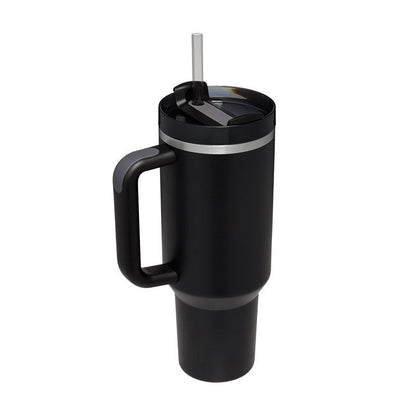 40 Oz Tumbler With Handle Straw Insulated, Stainless Steel Spill Proof Vacuum Coffee Cup Tumbler With Lid Tapered Mug Gifts For Valentine Lover Suitable For Car Gym Office Travel PureLittleBloom.Co