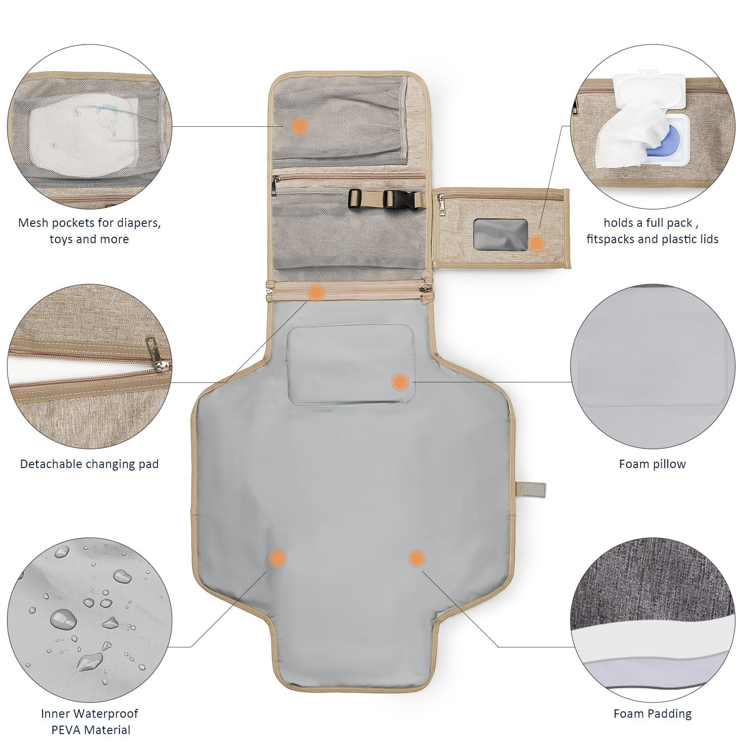 Folding Waterproof Portable Baby Diaper Pad PureLittleBloom.Co