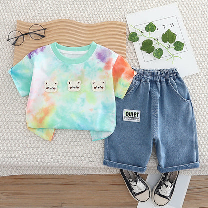 Baby Suit Three Bear Short Sleeve Two-piece Set PureLittleBloom.Co