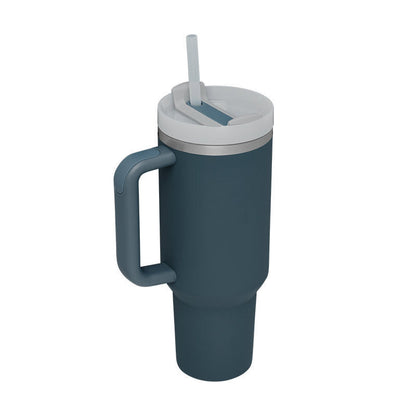 40 Oz Tumbler With Handle Straw Insulated, Stainless Steel Spill Proof Vacuum Coffee Cup Tumbler With Lid Tapered Mug Gifts For Valentine Lover Suitable For Car Gym Office Travel PureLittleBloom.Co