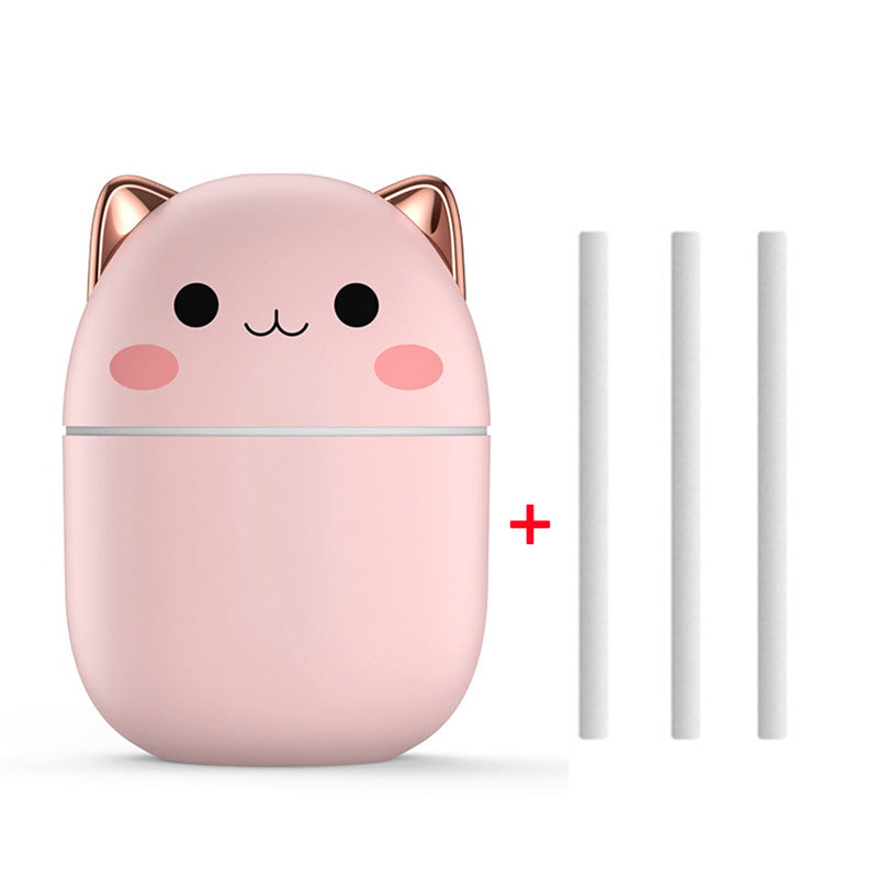 Air Humidifier Cute Cat Ultra-Silent USB Office Household Bedroom Car Aromatherapy Air Purifier With Led Cool Mist Spray PureLittleBloom.Co
