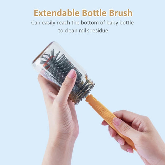 Portable Baby Bottle Brush Set Silicone PureLittleBloom.Co